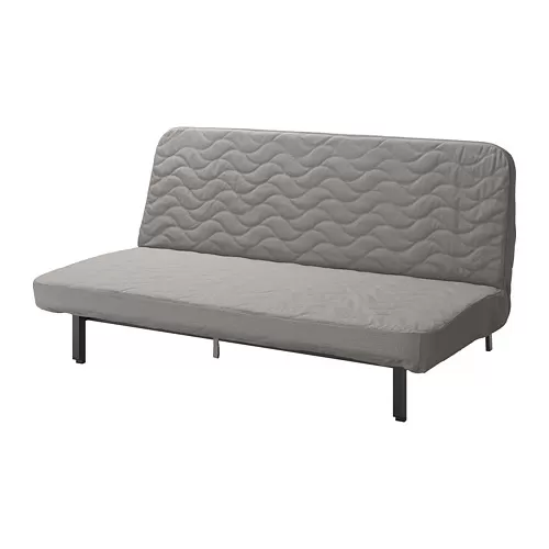 NYHAMN 3-seat sofa-bed, with foam mattress/knisa grey/beige