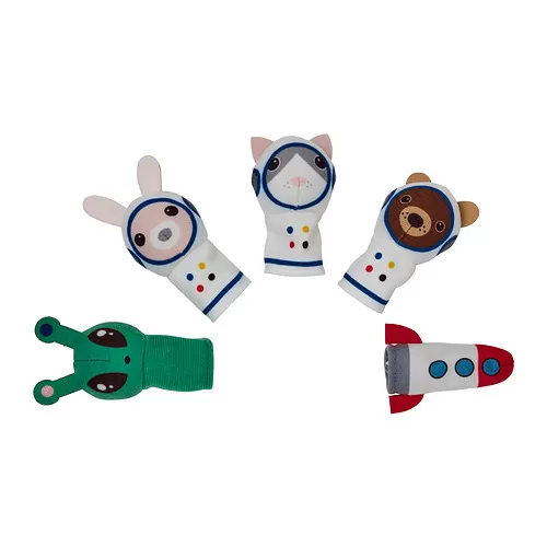 AFTONSPARV Set boneka jari 5 buah, aneka warna