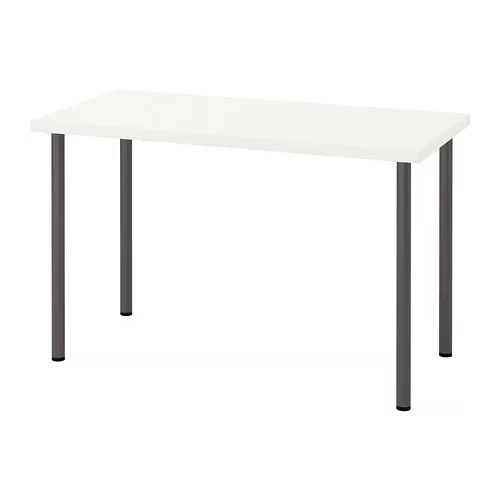  LAGKAPTEN/ADILS Desk, white/dark grey, 120x60 cm