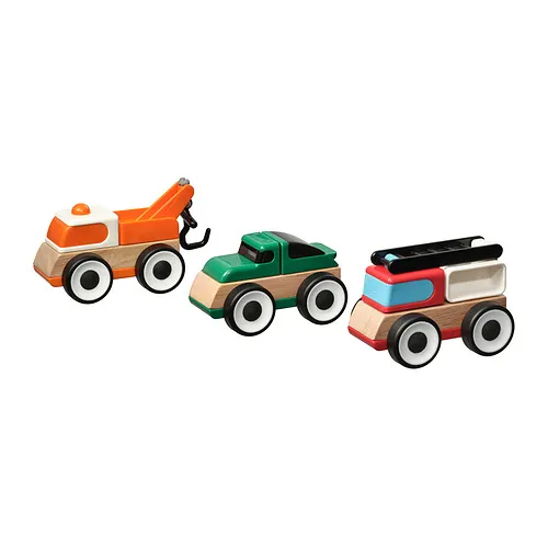 LILLABO Set kendaraan 3 unit, truk pemadam kebakaran mobil sport/truk derek aneka warna