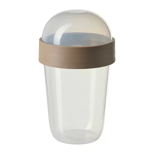 SPLITTERNY Wadah camilan, transparan/abu-abu cokelat terang, 300 ml