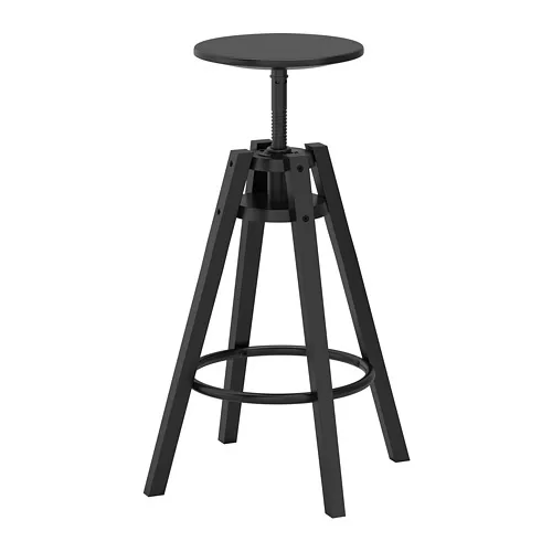 DALFRED Bar stool, black, 63-74 cm