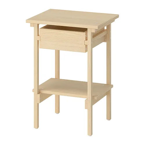 KRONÖREN Meja samping tempat tidur, kayu pinus, 39x32x55 cm
