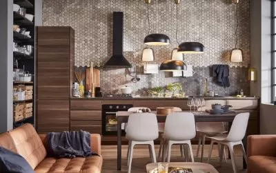 Dapur teratur untuk memasak dan obrolan
