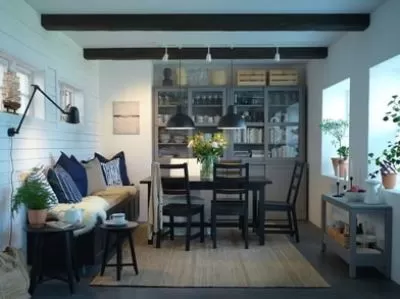 A dining room where traditional looks meet modern comfort