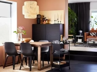 Earthy shades and a sustainability-focused dining space