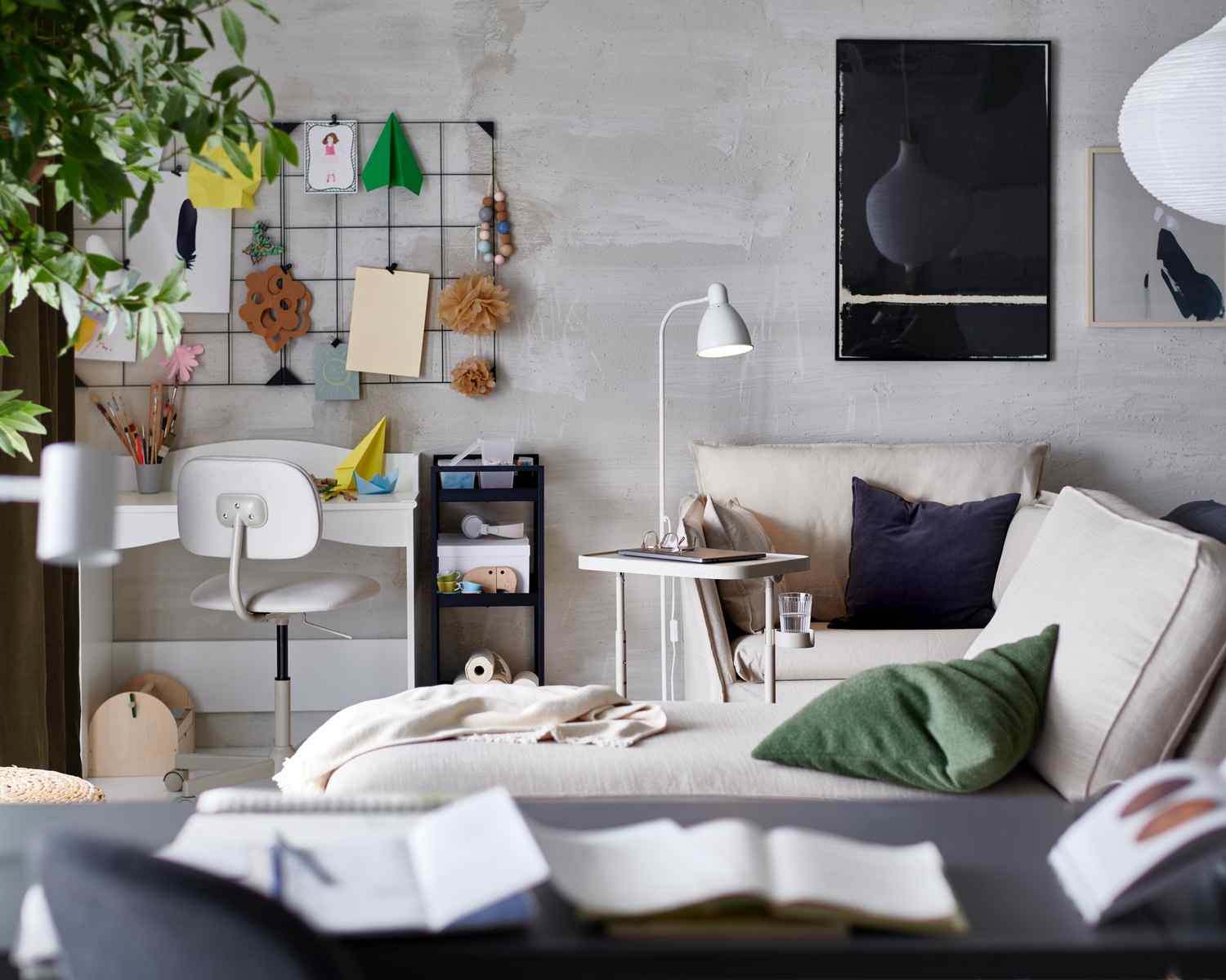 Working comfortably in the living room