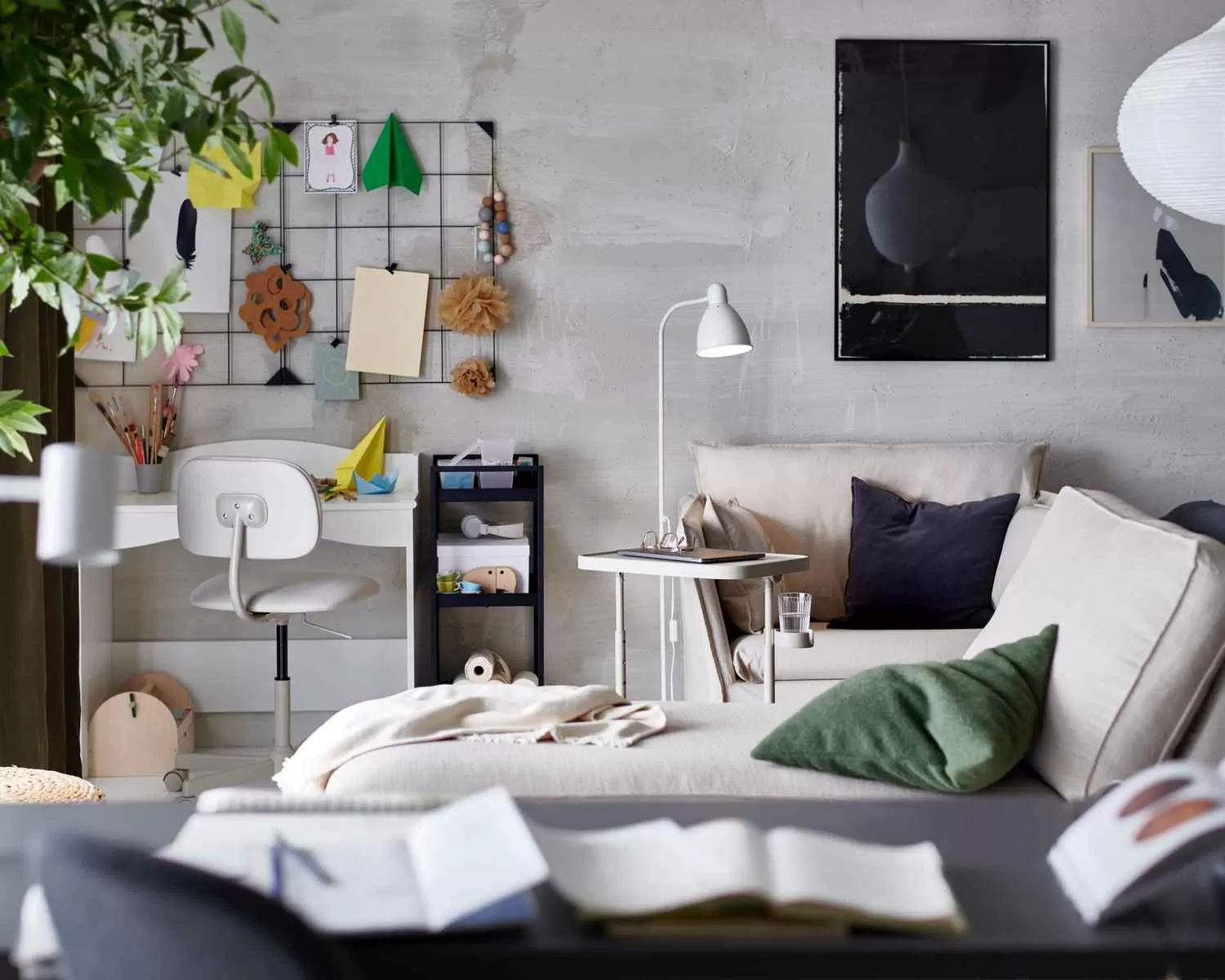 Working comfortably in the living room