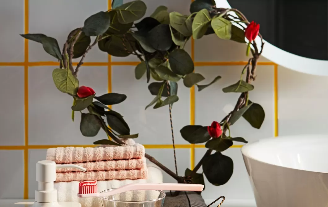 Rutinitas di kamar mandi untuk hari Valentine