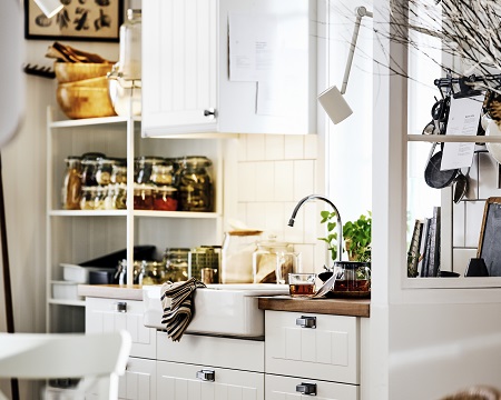 Dapur kecil bergaya pedesaan